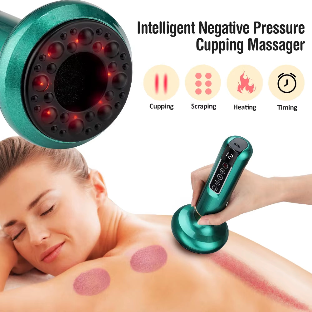 Rechargeable 12 Levels Vacuum Cupping Device 