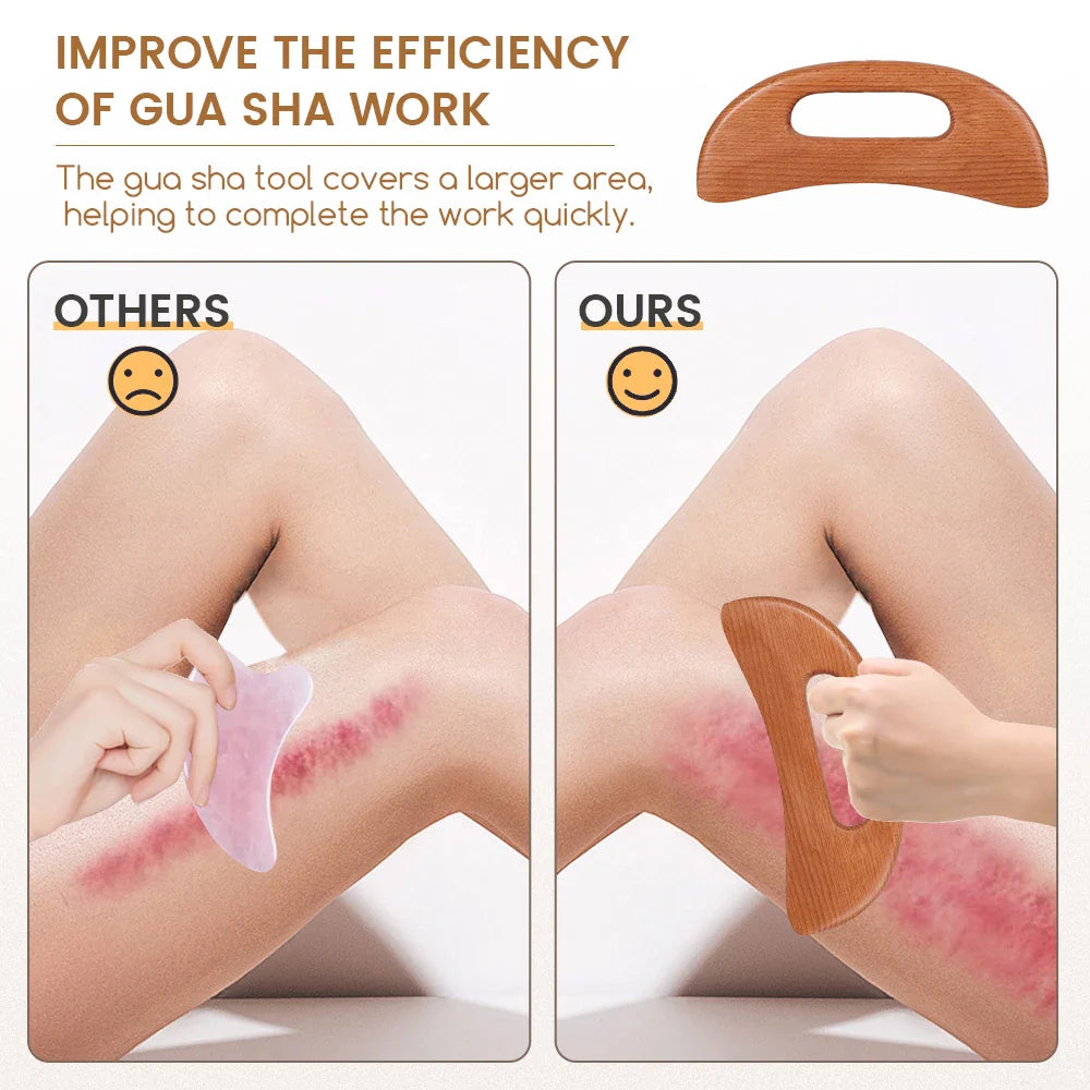 Body Gua Sha Tool Wooden Lymphatic Drainage Tool
