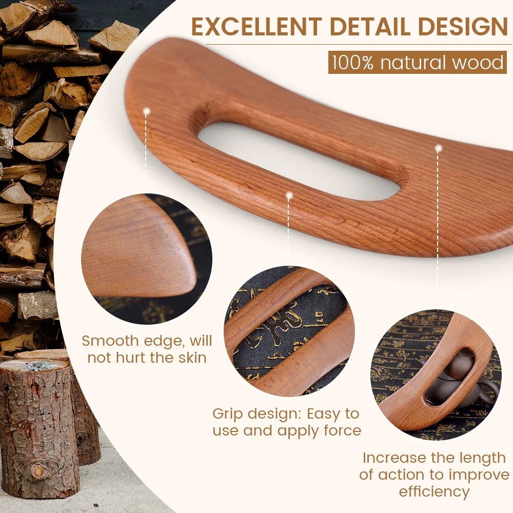 Body Gua Sha Tool Wooden Lymphatic Drainage Tool